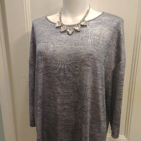 NEW I.N.C. International Concepts Blue/Grey Metallic Top - Picture 1 of 6